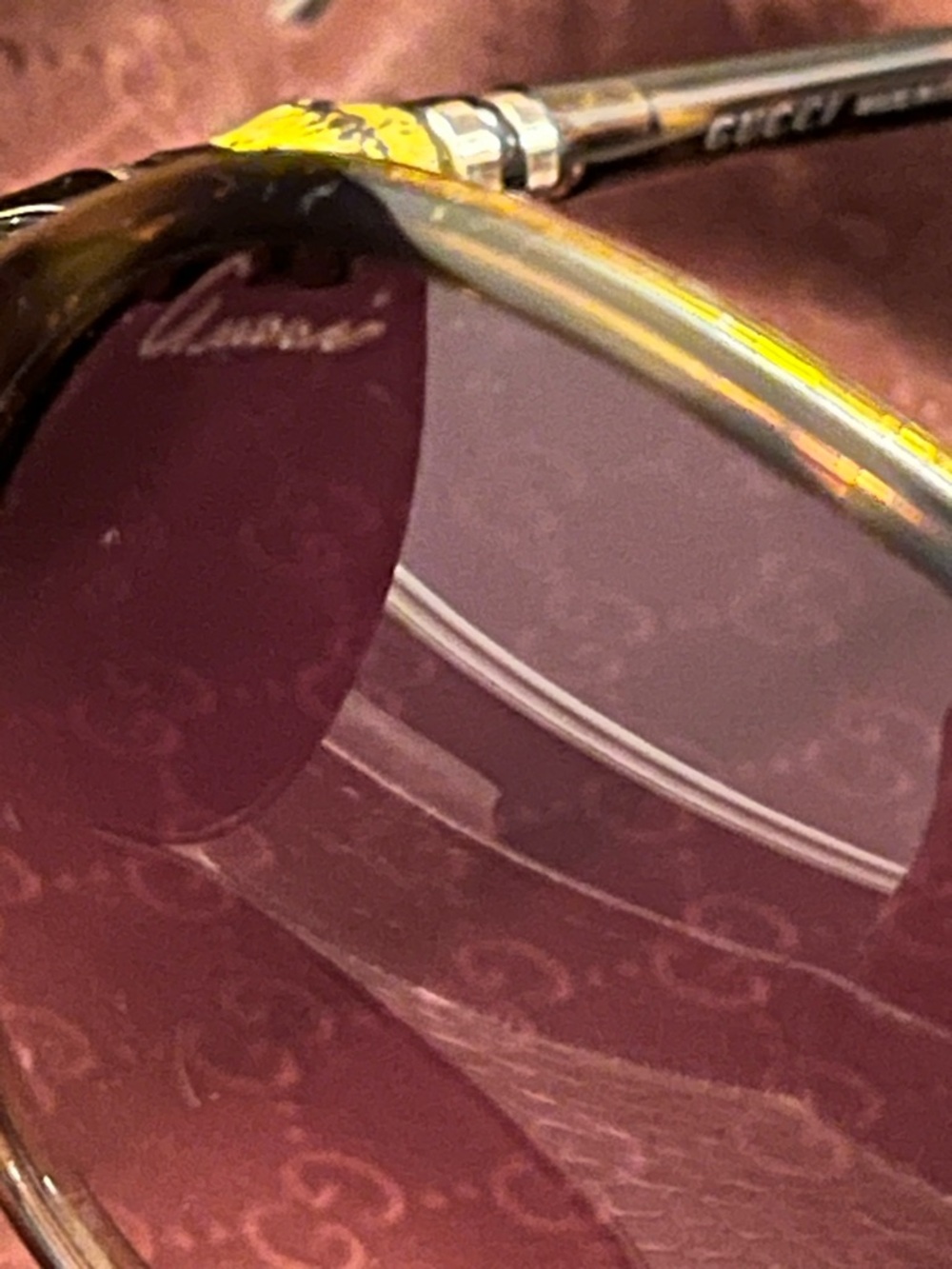 Gucci Havana Bamboo Tortoiseshell Gradient Brown/Green Women’s Sunglasses (EUC) - Picture 5 of 16